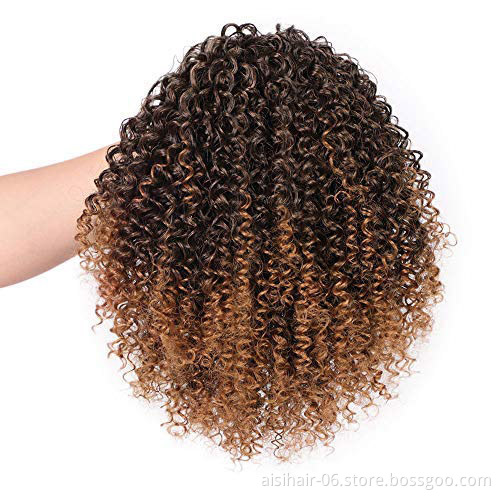 Aisi Beauty Top Quality Wholesale Afro Fluffy Puff Ombre Brown Hairpiece Extension Messy Donut Curly Afro Kinky Afro Hair Bun
